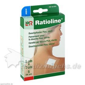 Ratioline aqua Duschpflaster plus 5x7cm steril, 5 ST – PZN 5484391 из Германии