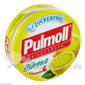 PULMOLL HUSTENBONBON ZITRONE ZUCKERFREI, 20 G – PZN 6627409 из Германии