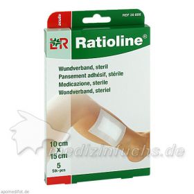 RATIOLINE acute Wundverband 10x15 cm steril, 5 ST – PZN 9508208 из Германии