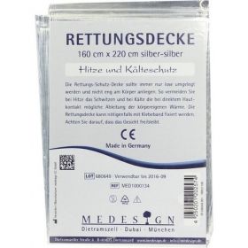 Rettungsdecke Silber Silber 220x160mm, 1 ST – PZN 169992 из Германии