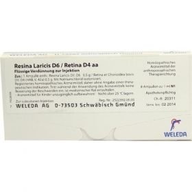 Resina Laricis D 6/ Retina D 4 aa, 8X1 ML – PZN 2131060 из Германии