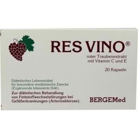 RES VINO Roter Trauben Extrakt Rotweintraubenextra, 20 ST – PZN 7022648 из Германии