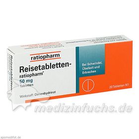 REISETABLETTEN-RATIOPHARM, 20 ST – PZN 7372118 из Германии