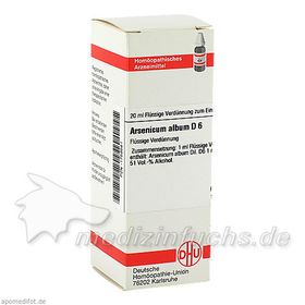 ARSENICUM ALB D 6, 20 ML – PZN 1758561 из Германии