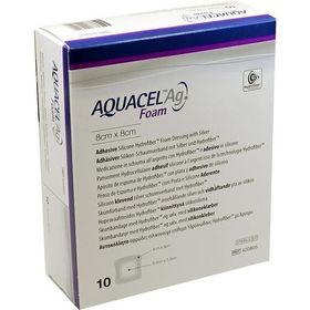 AQUACEL Ag Foam adhäsiv 8x8cm, 10 ST – PZN 8746532 из Германии