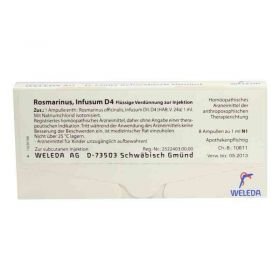 Rosmarinus D 4 Ampullen (8X1 ml) – PZN 1625937 из Германии