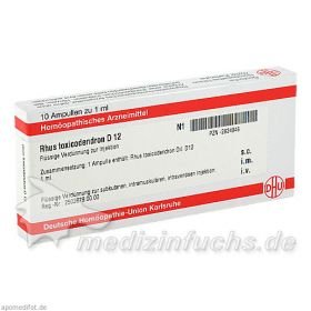RHUS TOXICODENDRON D 12 Ampullen, 10X1 ML – PZN 2824946 из Германии