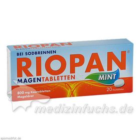 Riopan Magen Tabletten Mint 800mg Kautabletten, 20 ST – PZN 7110186 из Германии