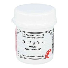 Schüssler Nummer 3  Ferrum phosphoricum D 12 Tabletten (400 stk) – PZN 10990400 из Германии