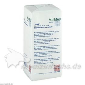 Schlitzkompressen 7.5x7.5 12-fach unsteril, 100 ST – PZN 120158 из Германии