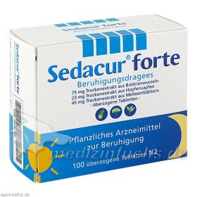 SEDACUR FORTE BERUHIGUNGDRAGEES, 100 ST – PZN 6876733 из Германии