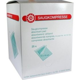 SAUGKOMPRESSEN 10x10 cm steril, 25X1 ST – PZN 7098947 из Германии