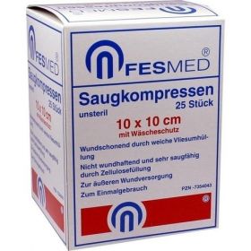Saugkompresse 10x10cm unsteril, 25 ST – PZN 7354043 из Германии