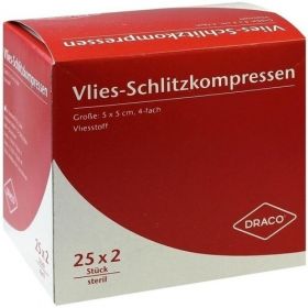 SCHLITZKOMPRESSE Vlies 5x5cm 4fach steril Ausbütte, 25X2 ST – PZN 749034 из Германии
