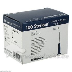 STERICAN 0.60X25 BLAU L L, 100 ST – PZN 2050835 из Германии