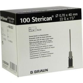 Sterican 22GX1 1/2 Kanülen 0.7X40mm, 100 ST – PZN 7463192 из Германии