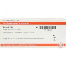 Sulfur C 200 Ampullen (10X1 ml) – PZN 2825199 из Германии
