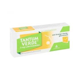 Tantum Verde 3 mg Lutschtabletten mit orange-honiggeschm. (20 stk) – PZN 3335557 из Германии