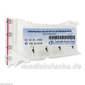 Tablettendose mo/mi/ab/na m.Blindenschr.weiß trans, 1 ST – PZN 3149599 из Германии