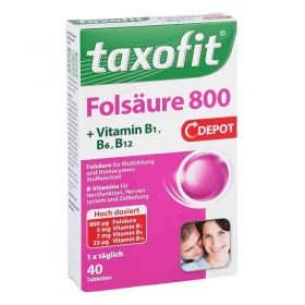 Taxofit Folsäure 800 Depot Tabletten (40 stk) – PZN 12550705 из Германии