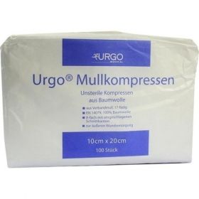 Urgo Mullkompresse unsteril 10x20cm 8fach, 100 ST – PZN 1103736 из Германии