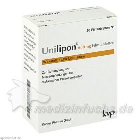 Unilipon 600 Filmtabletten, 30 ST – PZN 4643930 из Германии