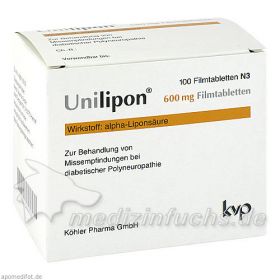 Unilipon 600 Filmtabletten, 100 ST – PZN 4644071 из Германии