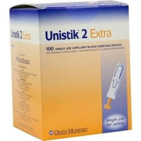 UNISTIK 2 EXTRA TIEF 3MM LANZETTEN, 100 ST – PZN 6183674 из Германии