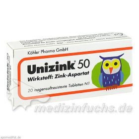 Unizink 50, 20 ST – PZN 702162 из Германии