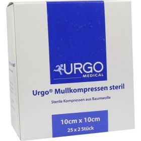 URGO MULLKOMPR 10X10CM STERIL, 25X2 ST – PZN 7237863 из Германии