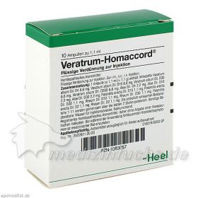 VERATRUM HOMACCORD Ampullen, 10 ST – PZN 1083057 из Германии