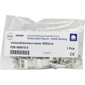 VERBANDKLAMMERN wei, 50 ST – PZN 3139477 из Германии