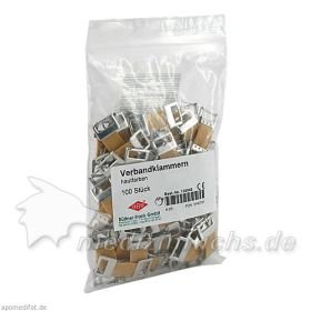 VERBANDKLAMMERN hautfarben mit Gummiband, 100 ST – PZN 3140701 из Германии