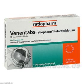 VENENTABS ratiopharm Retardtabletten, 20 ST – PZN 6680757 из Германии