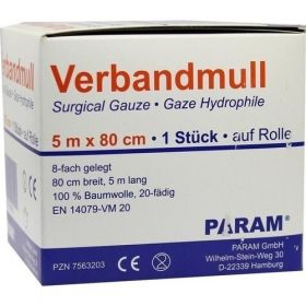 VERBANDMULL 5 m gerollt, 1 P – PZN 7563203 из Германии