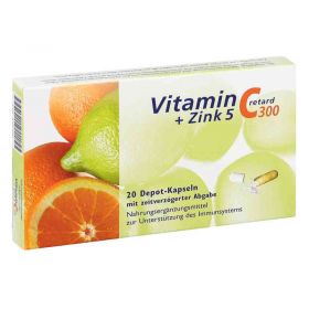 Vitamin C 300 + Zink 5 retard Kapseln (20 stk) – PZN 1693560 из Германии