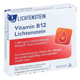 Vitamin B12 1000 [my]g Lichtenstein Ampullen (5X1 ml) – PZN 3725815 из Германии