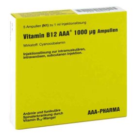 Vitamin B12 Aaa 1.000 [my]g Ampullen (5X1 ml) – PZN 6902519 из Германии