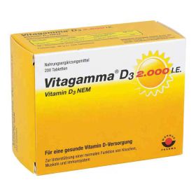 Vitagamma D3 2.000 I.e. Vitamin D3 Nem Tabletten (200 stk) – PZN 10796098 из Германии