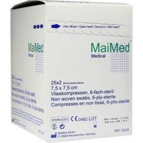 VLIESKOMPRESSEN 7,5x7,5 cm steril 6fach, 25X2 ST – PZN 1330840 из Германии
