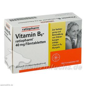 VITAMIN B6 ratiopharm 40 mg Filmtabletten, 100 ST – PZN 1586077 из Германии