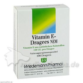 VITAMIN E Dragees NEM, 100 ST – PZN 1840601 из Германии
