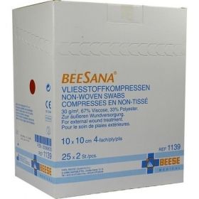 VLIESKOMPRESSEN 10x10 cm steril 4fach 30g, 25X2 ST – PZN 3036903 из Германии