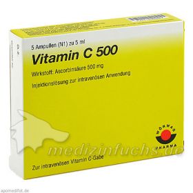 VITAMIN C 500 Ampullen, 5X5 ML – PZN 3568847 из Германии