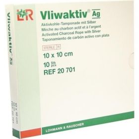 VLIWAKTIV AG Aktivkohle Tampon.m.Silber 10x10 cm, 10 ST – PZN 4862804 из Германии