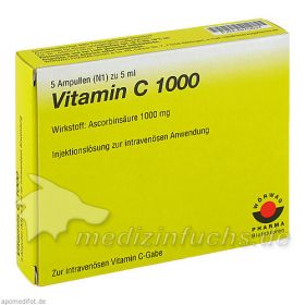 VITAMIN C 1000 Ampullen, 5X5 ML – PZN 4870637 из Германии