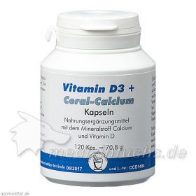VITAMIN D3+Coral Calcium Kapseln, 120 ST – PZN 6075387 из Германии