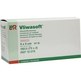 VLIWASOFT Vlieskompressen 5x5 cm steril 4l., 150 ST – PZN 6325565 из Германии