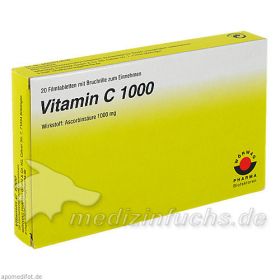 VITAMIN C 1000 Filmtabletten, 20 ST – PZN 652205 из Германии