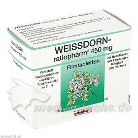WEISSDORN RATIOPHARM 450 mg Filmtabletten, 50 ST – PZN 3812980 из Германии